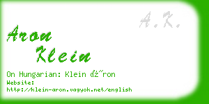 aron klein business card